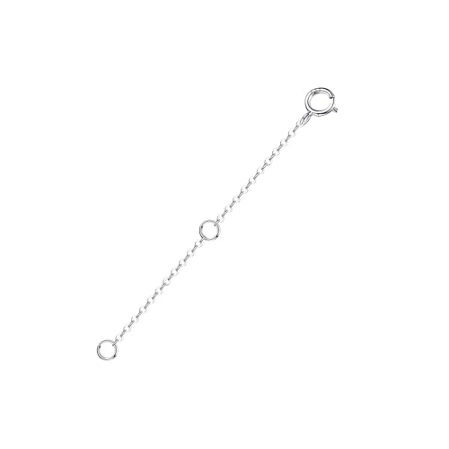 Image of 14K Solid Gold Necklace Extender Real Bracelet Extender 2 3 4 Inch Durable Adjustable Chain Gold Anklets Extension for Women 2 inch 3 inch 4 inch (14K White Gold-2 IN)