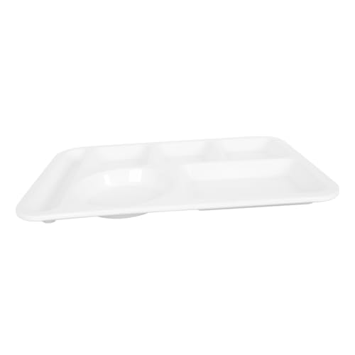 PRETYZOOM 14'' White Dinnerware Portion Plate Dining Hall Food Separator Easy Clean