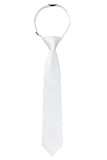 Enlision Ties for Boys White Solid Color Pre-Tied Kids Necktie for Age 8-12 Adjustable Formal Tie School Uniforms Graduation Cosplay Causal