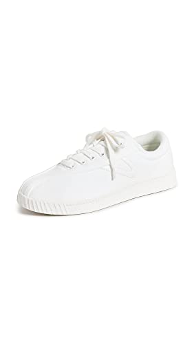 TRETORN Nyliteplus Canvas Sneakers Women's Lace-Up Casual Tennis Shoes Classic Vintage Style, White/White, 9.5