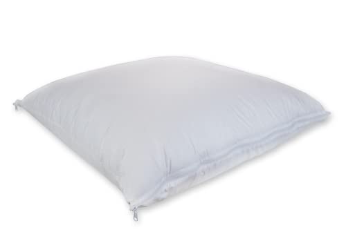 Genius eazzzy Kopfkissen 80x80 cm mit 3 einstellbare Höhe- und Härtegrade, atmungsaktives Kissen Sofakissen Zierkissen Zipperkissen mit Reißverschluss für Füllung, waschbar, Weiß