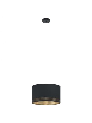 Lustre moderne en tissu noir et or GL0450 pour salon et chambre