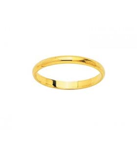 Alliance mariage 2 mm Amira en or jaune 9 carats bague fine taille 56 au quotidien