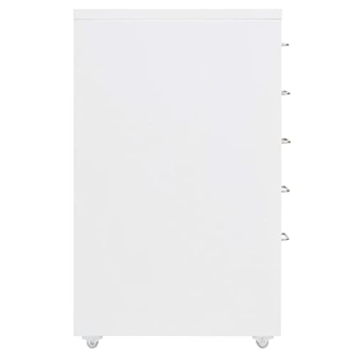 vidaXL Armario Archivador Móvil Documentos Oficina Despacho Archivos Estudio Almacenamiento Muebles Estante Decoración Metal Blanco 28x41x69 cm - imagen 6