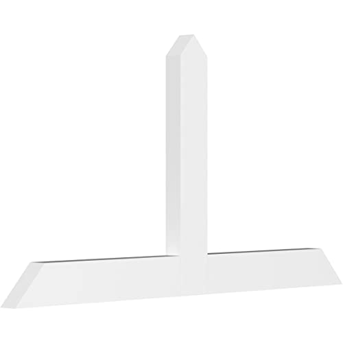 Ekena Millwork GBP048X26X0204POR00 Portland Architectural Grade PVC Gable Brackets 48"W x 26"H x 2"D x 4"F, 13/12 Pitch