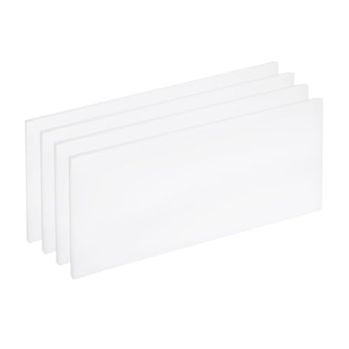 Image of MECCANIXITY 4PCS HDPE Plastic Sheet 3 /4 inch Thick, 4 inch x 12 inch High Density Polyethylene Plastic Blocks, HDPE Cutting Board for DIY, Home Floor Improvement, White