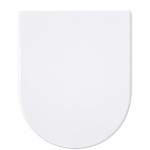 Mass Dynamic D-Shape Toilet Seat, Soft Close Loo Seat with Easy Top Fix, One Button Quick Release for Cleaning, Durable Urea Formaldehyde Material, White (Signature Series) option