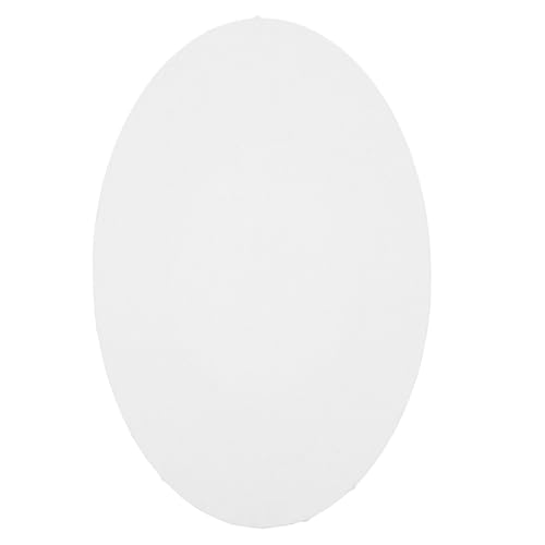 HEALEEP Oval Paint Canvases Panel: 7.9x11.8 Inch Wood Art Board with Stretched Blank Canvas for Acrylic, Oil, Tempera Painting, White