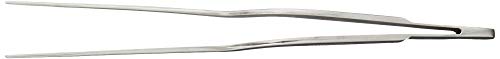 Mercer Culinary 18-8 Stainless Steel Chef Plating Tongs, Offset Tip, 6-1/2 Inch