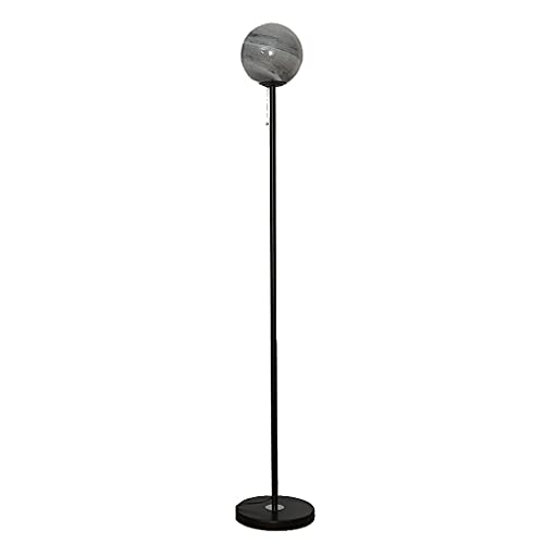 Lampadaire globe en verre et finitions modernes avec interrupteur à tirette ergonomique