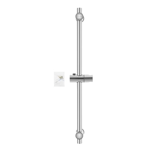 Barra de ducha de acero inoxidable ajustable, 66 cm, soporte montado en la pared para ducha de ABS