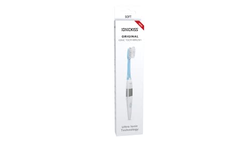 IONICKISS - Cepillo de dientes iónico con cabezal suave reemplazable, tecnología iónica con cabezales reemplazables, suave original (azul)