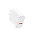 USB C Wall Charger Block,20W USB C&USB A Dual Port Charging Block Plug USB C Power Adapter Compatiblefor iPhone 17/17e /17 Pro Max/Air/16e/16 ProMax/16Plus/15/14/13/12/11/XS,iWatch,iPad Pro/Air/Mini