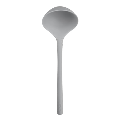 Tovolo Flex Core Silicone Ladle Bpa Free Oyster Gray Deep Silicone Soup Ladle, Heat Resistant All Silicone Ladle Construction, Large Dishwasher Soup Ladle Kitchen Utensil For Cooking
