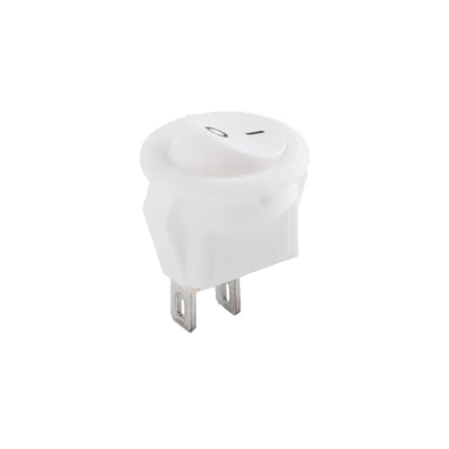 Interrupteur bouton d'alimentation rond KCD-15 blanc 15 mm pour rénover vos circuits