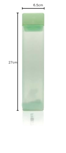 Image of Frosty Square Fridge Water Bottles Set of 6 | 1 Litre BPA Free Plastic Fridge Bottles | Slim Refrigerator Water Bottle Set for Home & Office | Gym Bottle | Kitchen (BABY PINK) (GREEN)