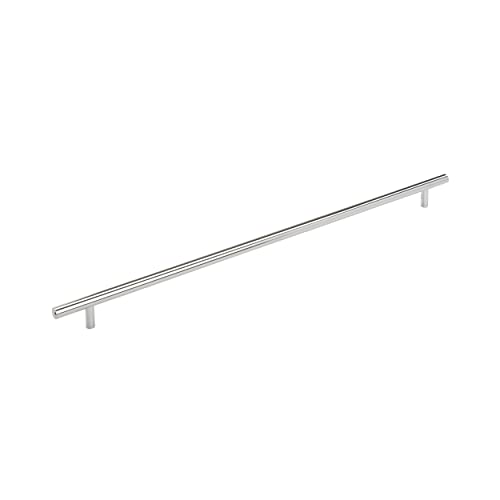 Image of Amerock | Cabinet Pull | Polished Chrome | 18-7 /8 inch (480 mm) Center to Center | Bar Pulls | 1 Pack | Drawer Pull | Drawer Handle | Cabinet Hardware | 18-7 /8 inch (480mm) Center-to-Center Mounting Distance and 22-1 /16 inch Overall Length, Durable Carbon Steel Cabinet Hardware