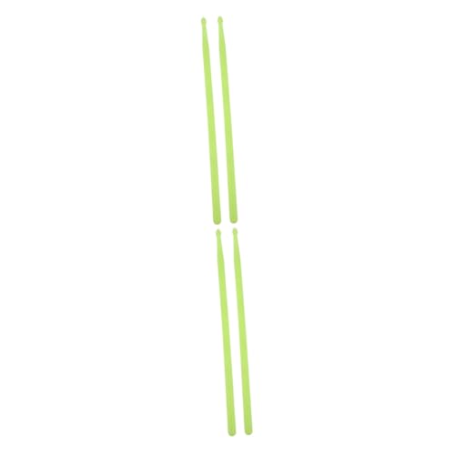 4 Baquetas Fluorescentes Verdes para Batería Nylon miniatura 1