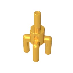 2566 Ornaments Plant, Palm Tree Top, 4 Top Bars, 1 Bottom Bar 50 Pieces GDS-1217 Compatible with Lego Building Blocks Color:Chrome Gold