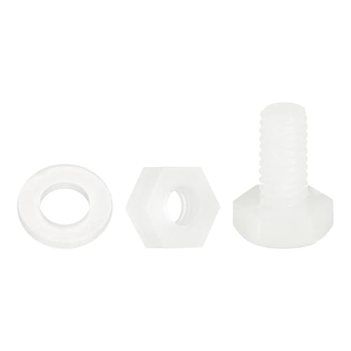 uxcell 150 pc vis nylon M4 x 8mm, blanc