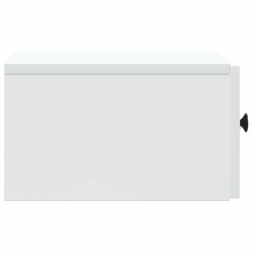 Table de chevet murale blanche compacte avec 2 tiroirs de rangement suspendus - 7