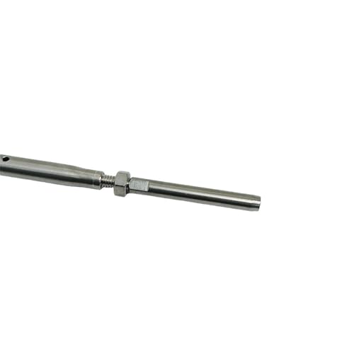 1/4" Threaded Drop Pin & Hand Swage Stud Turnbuckle 3/16" Cable Stainless Steel miniatura 5