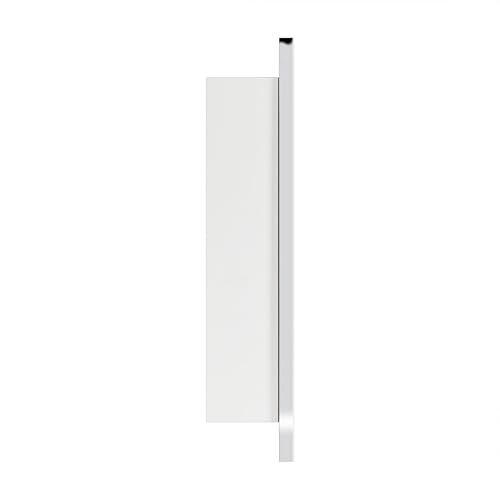 Image of TEHOME 16.5'' x 24'' Chrome Recessed and Surface Mount Bathroom Medicine Cabinet with Mirror Square Cornered Metal Framed Rounded Rectangle Medicine Cabinet Mirror