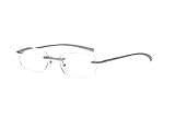 Frameless Reading Glasses for Women, Blue Light Blocking Fashion Rimless Small Eyeglasses Spring Hinge Readers Men (Grey, +2.50)