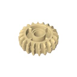 35185 Gear Technic Gear 20 Tooth Double Bevel with Clutch on Both Sides 50 Pieces GDS-1497 Compatible with Lego Building Blocks Color:Tan — image 1