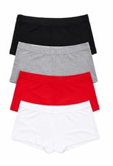 Women's Seamless Boy Shorts, Pack of 4, Black, Grey, Red and White | Free Size-picture-39
