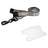 Grey Staff Printed Lanyard *incl Free Card Holder* (100)