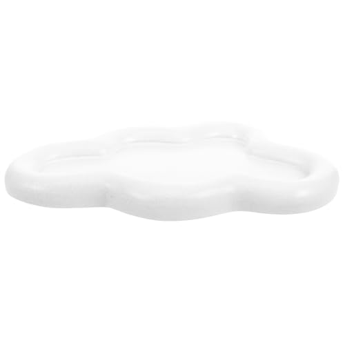 OKUMEYR Bandeja para Joyas en Forma de Nube Blanca, Plato Decorativo de Resina Pequeño, Placa de Almacenamiento para Anillos y Baratijas, Organizador para Uso en Hogar y Fotografía