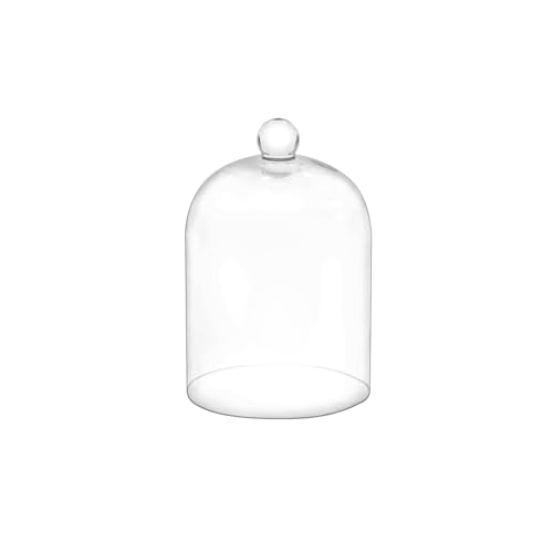 7.5 Tall Handmade Glass Cloche Thick & Sturdy Dia 5xH 7.5 For Terrarium Plants Trinkets Cakes Figurines LED Light String Candle. Cloche Glass Dome Bell Jar Display Case (1 5.12x7.48)