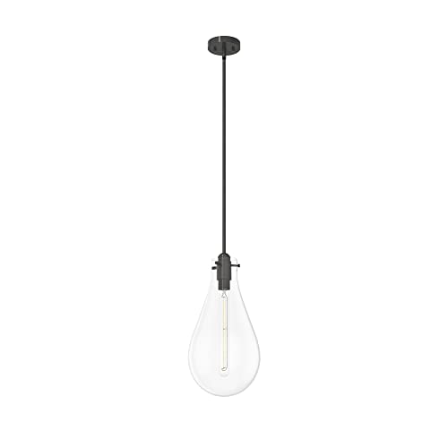 Hunter - Lundin 1-light Noble Bronze, Medium Size Pendant Light, Dimmable, Formal Style, Teardrop Shaped, for Bedrooms, Kitchens, Dining, Living Rooms - 19565