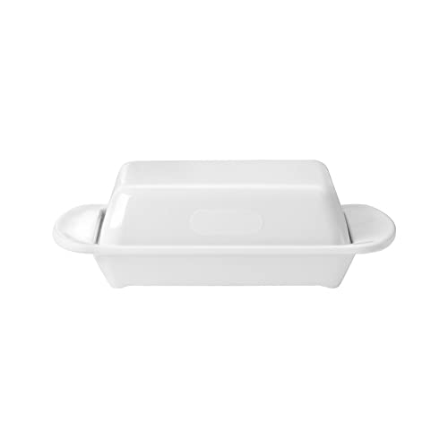 WACA 0322 Melamin-Tischbutterdose mit Deckel Aufbewahrung 170 x 150 x 50 mm, Farbe:weiß Cover