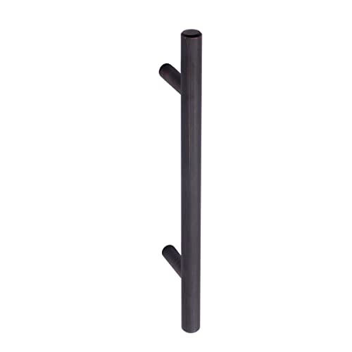 Image of South Main Hardware Euro Bar Cabinet Drawer Pull Handle (3 /8 inch Diameter), 6.38 inch Length (4 inch Hole Center), Oil Rubbed Bronze, Mounting Hardware Included, 10-Pack