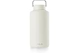Libre de BPA EQUA Botella de agua con aislamiento de doble pared, acero inoxidable, 24 horas fría o caliente hasta 12 horas, sin BPA, a prueba de fugas, duradera, multifuncional (Off White, 600 ml)