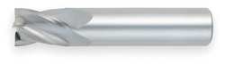 End Mill, Stub, Carbide, 3/8, 4 FL, Sq End