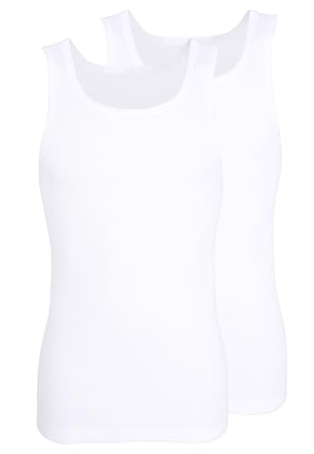 Preisvergleich Produktbild TOM TAILOR Herren Tank-Top, Baumwolle, Doppelripp, weiß, Uni, 2er Pack S