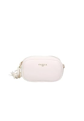 Gaelle Paris Borsa a Tracolla in Similpelle Bianca con Catena Dorata, 20 x 11,5 x 6 cm, Chiusura con Cerniera, Stile Casual