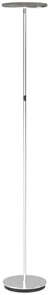 Brightech Sky Flux - Bright LED Torchiere Floor Lamp, for Your Living Room and Office - Halogen Lamp Alternative with 3 Light Options Incl. Daylight - Dimmable Modern Uplight - White