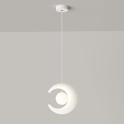Chandelier suspension en métal blanc au design nordique épuré