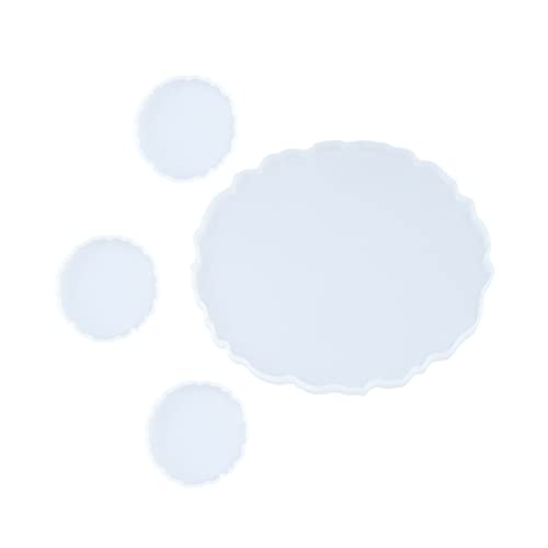 PERSELOSO 4piezas Moldes De Silicona Para Posavasos Para Creación De Bandejas Decorativas y Organizadores De Escritorio Molde Fácil Desmoldeo Para Manualidades Cocina y Decoración