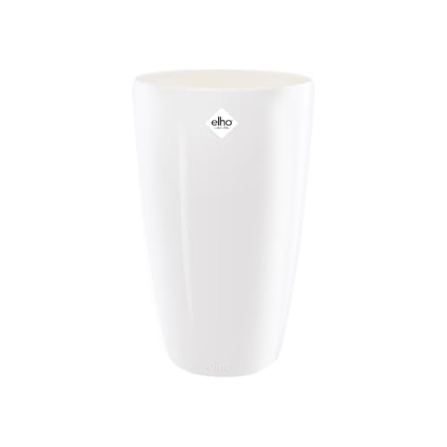 Price comparison product image elho Brussels Diamond Round High 32 - Flower Pot Indoor - 100% Recycled Plastic - Ø 32.0 x H 55.3 cm - White / White