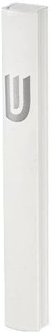 A&S Mezuzot Mezuza Aluminum Waterproof Case Peel & Stick Easy Installation Home Blessing (White, 5inch)