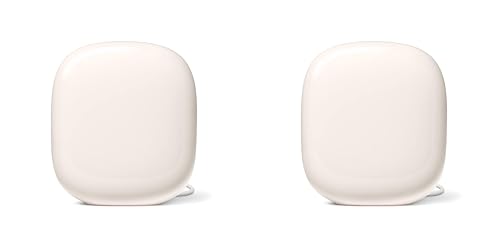 Image of Google Nest WiFi Pro - Wi-Fi 6E - Reliable Home Wi-Fi System with Fast Speed and Whole Home Coverage - Mesh Router - Linen (Pack of 2)