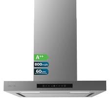 Cecotec Campana Extractora 60 cm Flux TT 608000 Glass Black A++, Clase A, 165W, Fuerza de succión de 800 m³/h, Acabado inoxidable, Control táctil, Hand Movement Control, Delay Funtion, Iluminación LED