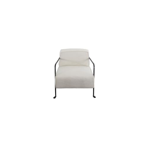 Sillón tapizado blanco bouclé moderno miniatura 2