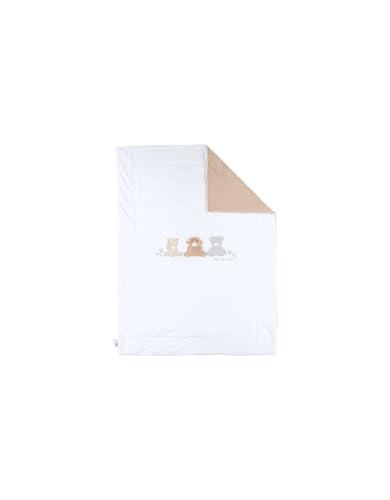 NOUKIE’S – Couverture bébé 75x100 cm en Veloudoux® – Fluffy, Orso & Lily brodés – Ultra Douce et rassurante – Idéale dès la Naissance, Baby, Ecru/Beige