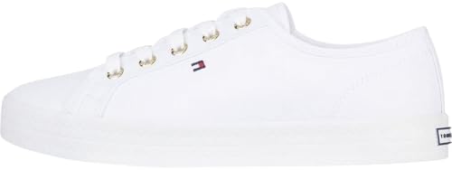 Tommy Hilfiger Damen Vulcanized Sneaker Essential Nautical Schuhe, Weiß (White), 37 EU